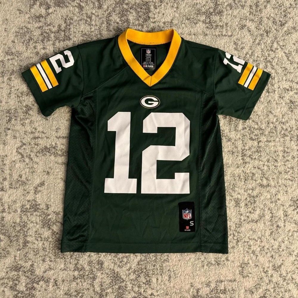 Youth Small NFL Team Apparel Aaron Rodgers Green Bay Packers Football Jersey.